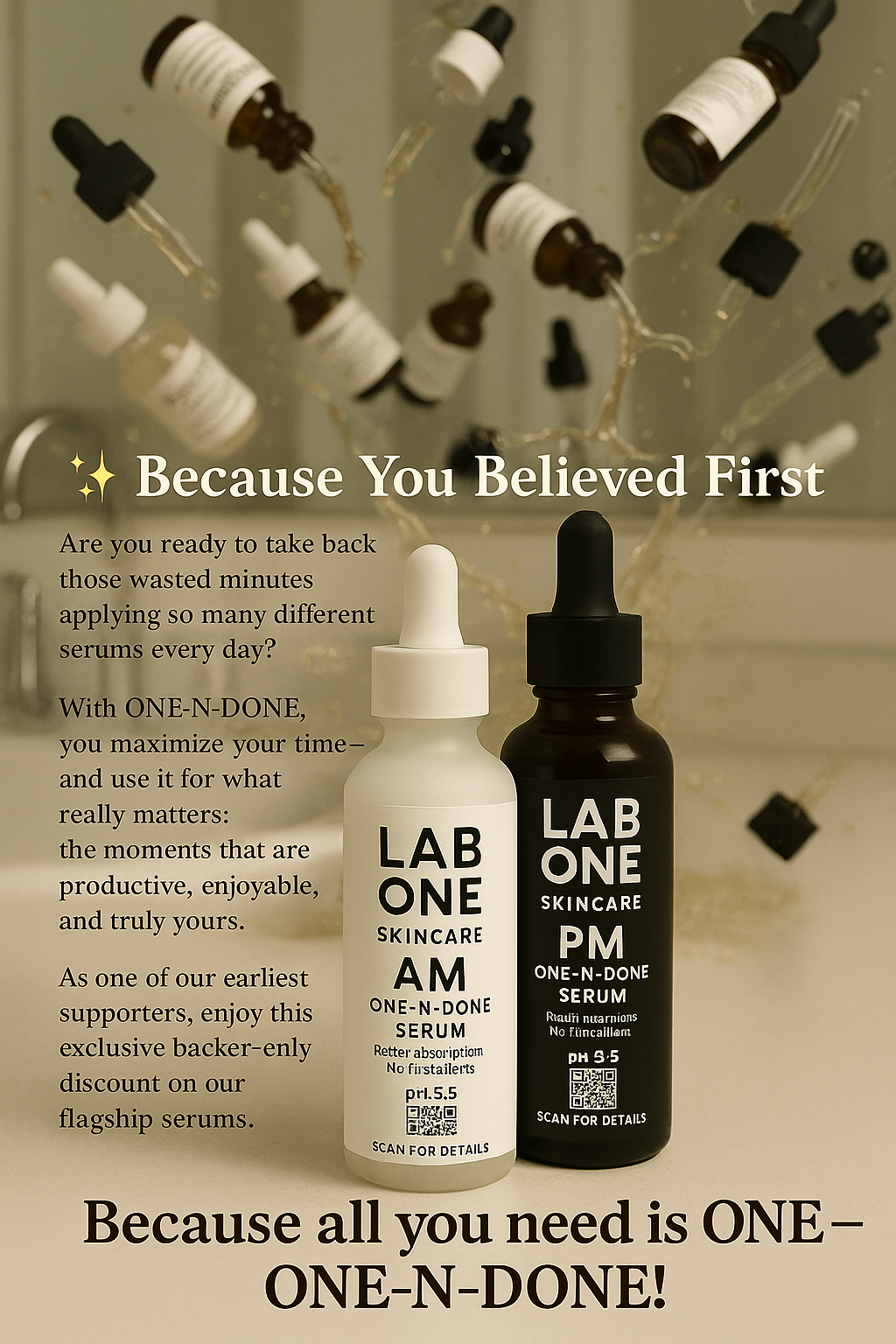 LAB ONE SKINCARE AM & PM Serums